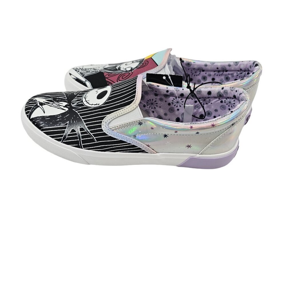 Disney The Nightmare Before Christmas Jack and Sally Slip-on Sneakers NWT - Picture 6 of 16